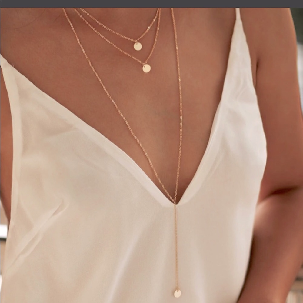 Dainty Layered Disc Necklace Set - Picture 2 of 7